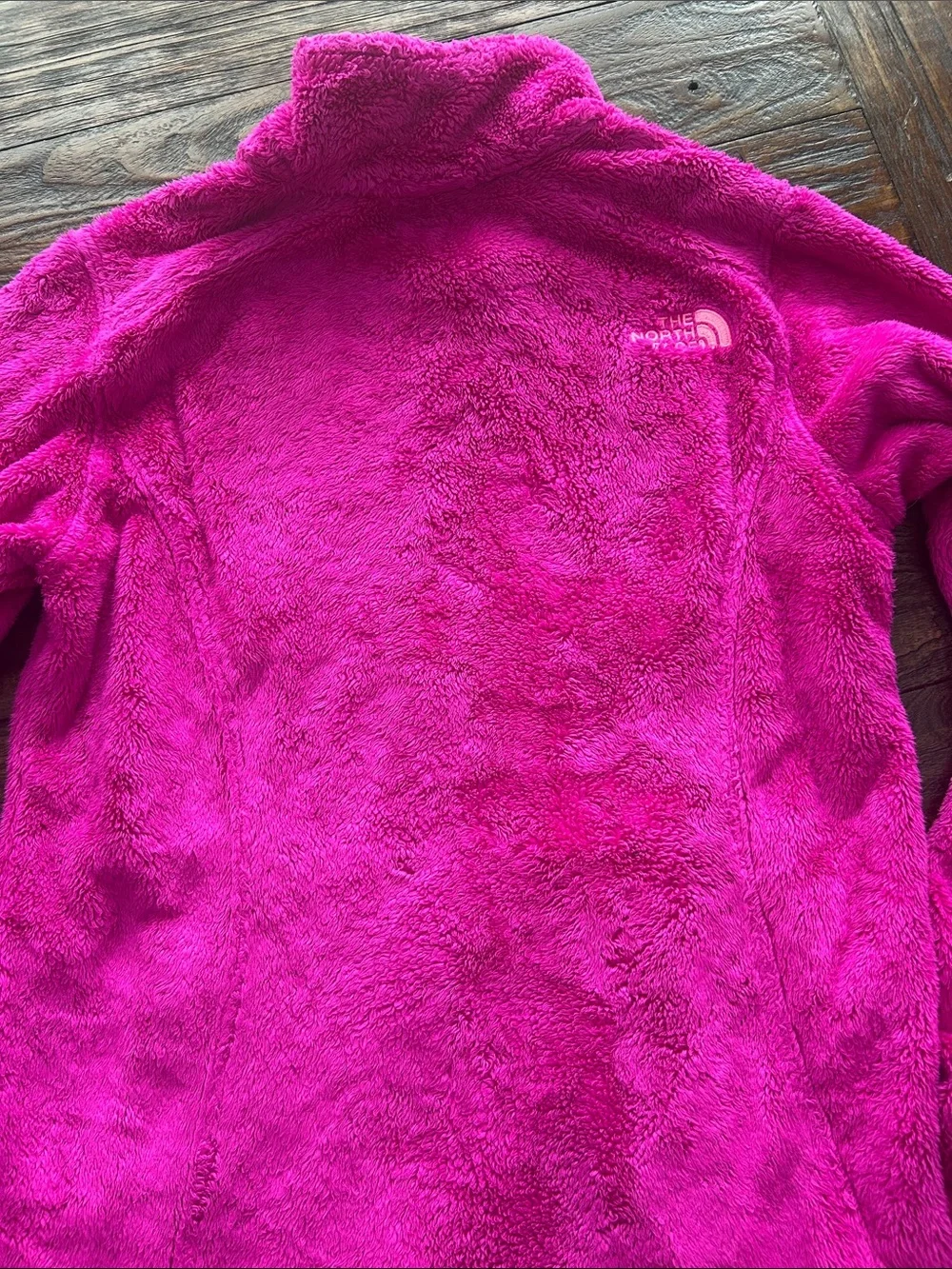 The North Face Kids Hot Pink Fuzzy Fleece Full-Zip Jacket